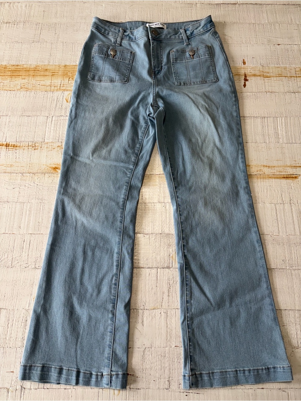 Marc New York size 8P Bootcut Jeans Petite Light Wash Patch Pocket NWOT Stretch